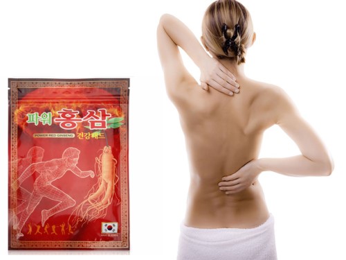 Cao dán hồng sâm Hàn Quốc màu đỏ x 10 túi giúp giãn cơ, giảm đau